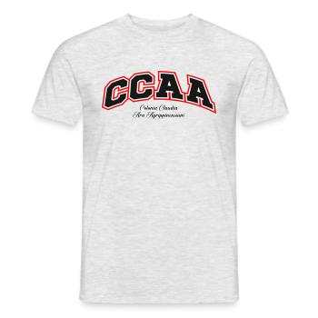 CCAA - Männer T-Shirt - Grau meliert - Vorne - AI Model Male 178 dark (178cm)