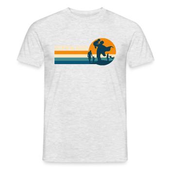 Papa superpapa cadeau fête des pères - T-shirt homme - gris chiné - Devant - AI Model Male 178 dark (178cm)