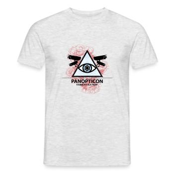 || Die Foucault-Serie || Panoptikum || - Männer T-Shirt - Grau meliert - Vorne - AI Model Male 178 dark (178cm)