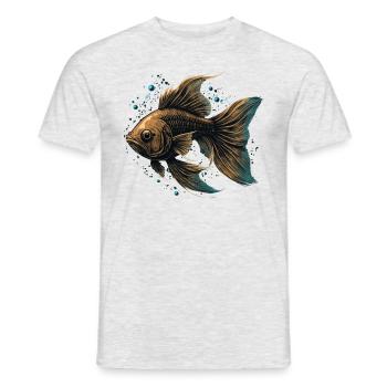 Brauner Fisch - Männer T-Shirt - Grau meliert - Vorne - AI Model Male 178 dark (178cm)
