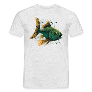 Fische mit offenem Maul - Männer T-Shirt - Grau meliert - Vorne - AI Model Male 178 dark (178cm)