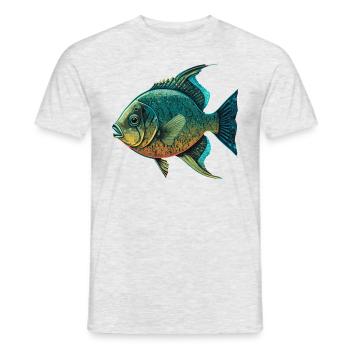 The Fish - Men's T-Shirt - heather grey - Front - AI Model Male 178 dark (178cm)