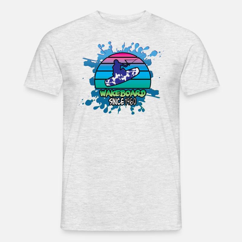 Wakeboard, Splash I - Männer T-Shirt - Grau meliert