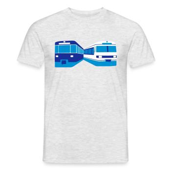 U-Bahn + S-Bahn München - Männer T-Shirt - Grau meliert - Vorne - AI Model Male 178 dark (178cm)