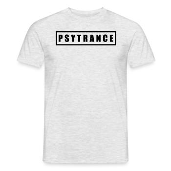 Psytrance (simple, black) - Men's T-Shirt - heather grey - Front - AI Model Male 178 dark (178cm)