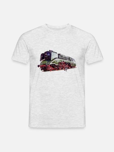 Dampflok 18 201 - Männer T-Shirt - Grau meliert
