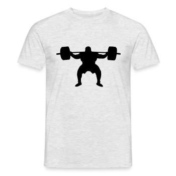 Squat - Men's T-Shirt - heather grey - Front - AI Model Male 178 dark (178cm)