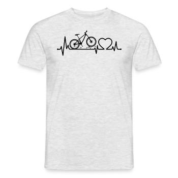 Battements de cœur VTT - T-shirt homme - gris chiné - Devant - AI Model Male 178 dark (178cm)