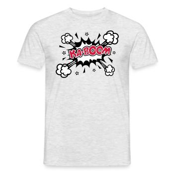 KABOOM, comic speech bubble, cartoon, word balloon - Men's T-Shirt - heather grey - Front - AI Model Male 178 dark (178cm)