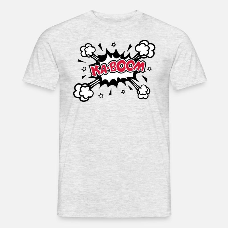 KABOOM, comique, bouffon, ballon, explosion,étoile - T-shirt homme - gris chiné