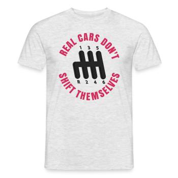 Les vraies voitures ne changent pas de vitesse par elles-mêmes - T-shirt homme - gris chiné - Devant - AI Model Male 178 dark (178cm)