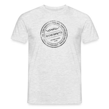 Windsprite Rubber Stamp - Männer T-Shirt - Grau meliert - Vorne - AI Model Male 178 dark (178cm)