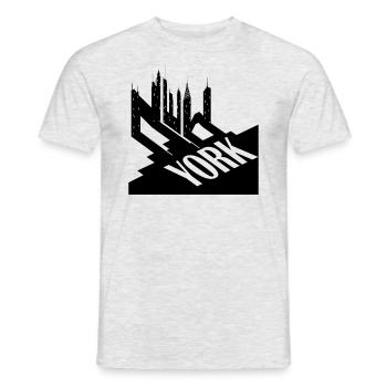 Conception typographique de New York City pour Big Apple - T-shirt homme - gris chiné - Devant - AI Model Male 178 dark (178cm)