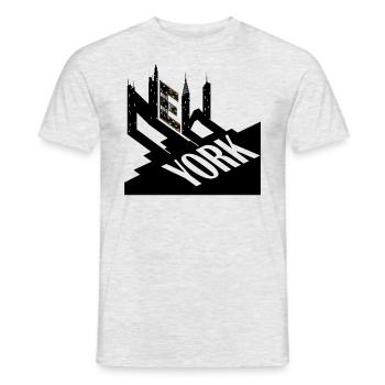 Conception typographique de New York City pour Big Apple - T-shirt homme - gris chiné - Devant - AI Model Male 178 dark (178cm)
