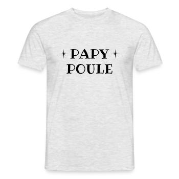 t shirt papy poule humour papy grand pere cadeau - T-shirt homme - gris chiné - Devant - AI Model Male 178 dark (178cm)