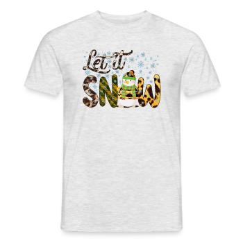 Weihnachten Schneemann, Lass es schneien, Schneemann Geschenk - Männer T-Shirt - Grau meliert - Vorne - AI Model Male 178 dark (178cm)
