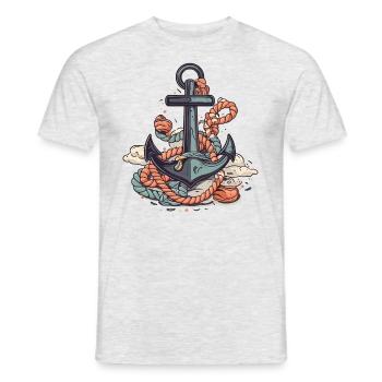 rafting, canotage, montagne, navigation de plaisance - T-shirt homme - gris chiné - Devant - AI Model Male 178 dark (178cm)
