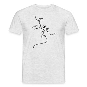 Faces #1 (Black) - Men's T-Shirt - heather grey - Front - AI Model Male 178 dark (178cm)