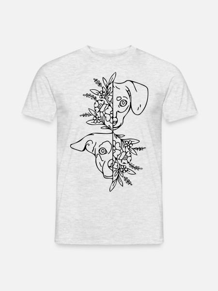 deux chiens - T-shirt homme - gris chiné