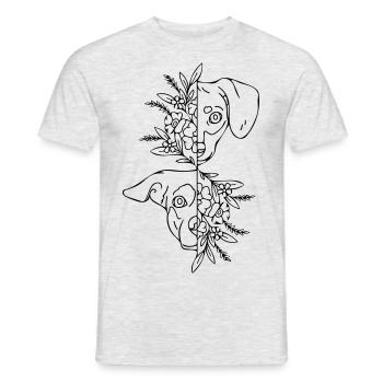 2 Hunde - Männer T-Shirt - Grau meliert - Vorne - AI Model Male 178 dark (178cm)