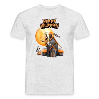 Halloween house - Männer T-Shirt - Grau meliert - Vorne - AI Model Male 178 dark (178cm)