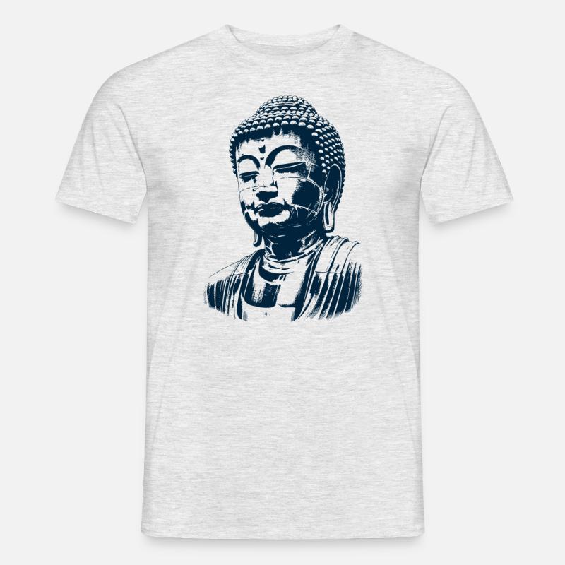 Kamakura Buddha - Männer T-Shirt - Grau meliert