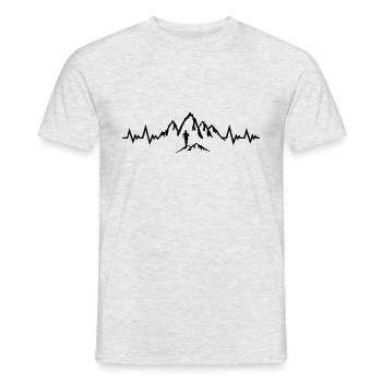 Trail running Herzschlag, Laufen Puls - Mann - Männer T-Shirt - Grau meliert - Vorne - AI Model Male 178 dark (178cm)