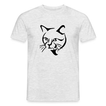 Petit chat mignon visage visage - T-shirt homme - gris chiné - Devant - AI Model Male 178 dark (178cm)