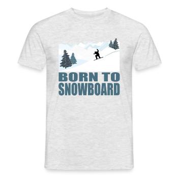 Born to Snowboard - Winter Sports - Men's T-Shirt - heather grey - Front - AI Model Male 178 dark (178cm)