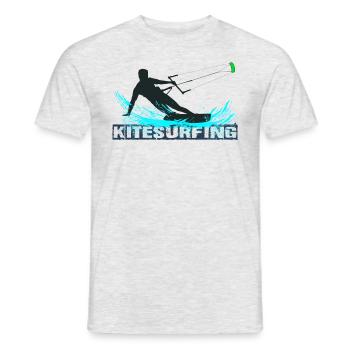 Kitesurfing - Männer T-Shirt - Grau meliert - Vorne - AI Model Male 178 dark (178cm)
