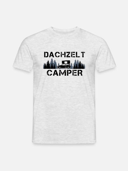 Dachzelt Camper Natur Geschenk Campingurlaub - Männer T-Shirt - Grau meliert