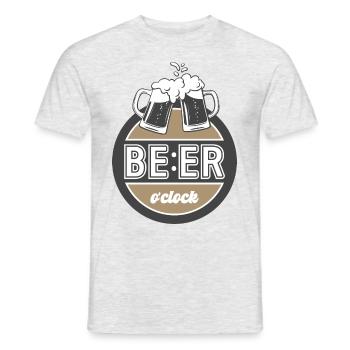 It's a beer o'clock. Retro style design. - Men's T-Shirt - heather grey - Front - AI Model Male 178 dark (178cm)