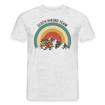 Sloth Hiking Team - Faultier Wandern - Männer T-Shirt - Grau meliert - Vorne - AI Model Male 178 dark (178cm)