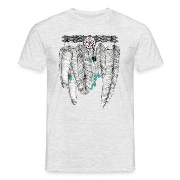 Feather - Men's T-Shirt - heather grey - Front - AI Model Male 178 dark (178cm)