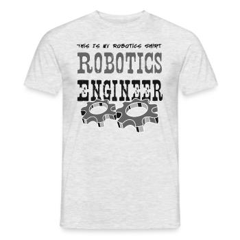 Ironisches Sprichwort „Robotik“ - Männer T-Shirt - Grau meliert - Vorne - AI Model Male 178 dark (178cm)