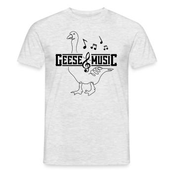 Geese and Music Notes Musician Cute Goose - Men's T-Shirt - heather grey - Front - AI Model Male 178 dark (178cm)
