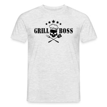 Grill Boss - Männer T-Shirt - Grau meliert - Vorne - AI Model Male 178 dark (178cm)