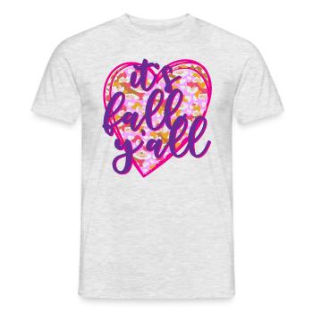 automne y’all automne coeur coeur dire drôle - T-shirt homme - gris chiné - Devant - AI Model Male 178 dark (178cm)