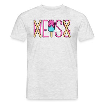 H EIS S - Eis essen - heiß - Sommer - Hitze - EIS - Männer T-Shirt - Grau meliert - Vorne - AI Model Male 178 dark (178cm)