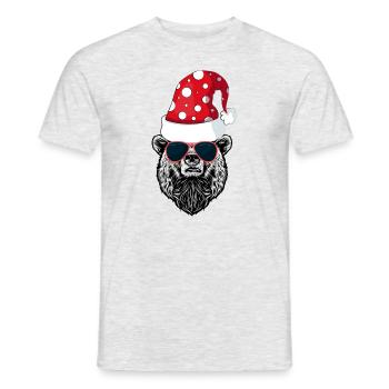 Santa Bear Gift/ Beary Christmas/ Bear Christmas - Men's T-Shirt - heather grey - Front - AI Model Male 178 dark (178cm)