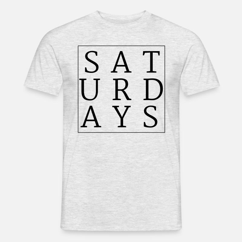 Saturdays Samstags Wochenende feiern chillen - Männer T-Shirt - Grau meliert