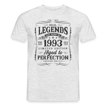 Les légendes sont nées en 1993 - T-shirt homme - gris chiné - Devant - AI Model Male 178 dark (178cm)