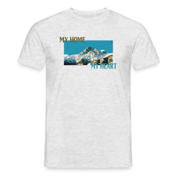 Mein Zuhause Mein Herz "Gran Sasso" - Männer T-Shirt - Grau meliert - Vorne - AI Model Male 178 dark (178cm)