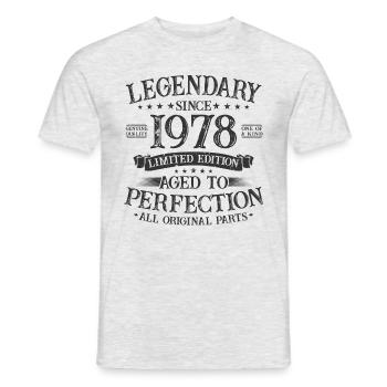 Cadeau d’anniversaire vintage légendaire depuis 1978 - T-shirt homme - gris chiné - Devant - AI Model Male 178 dark (178cm)