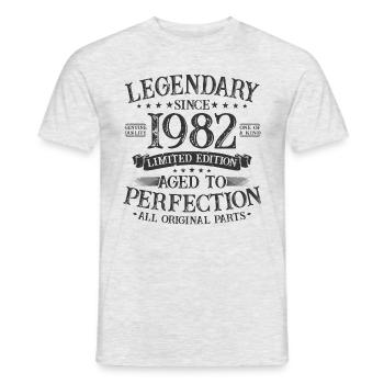 Cadeau d’anniversaire vintage légendaire depuis 1982 - T-shirt homme - gris chiné - Devant - AI Model Male 178 dark (178cm)