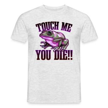 Touch me and you the | Arrow Poison Frog Gift - Men's T-Shirt - heather grey - Front - AI Model Male 178 dark (178cm)