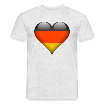 Heart Germany Flag - Men's T-Shirt - heather grey - Front - AI Model Male 178 dark (178cm)