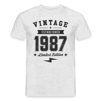 Millésime 1987 - T-shirt homme - gris chiné - Devant - AI Model Male 178 dark (178cm)