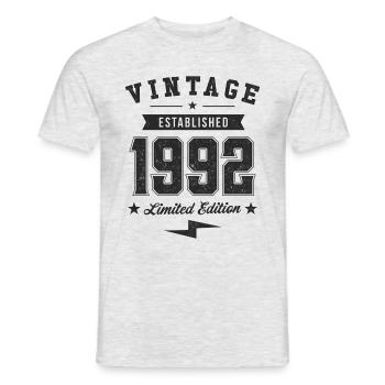 Millésime 1992 - T-shirt homme - gris chiné - Devant - AI Model Male 178 dark (178cm)