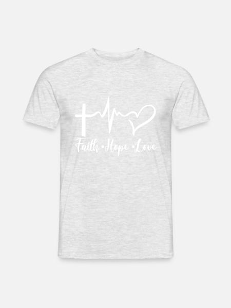 Glaube Hoffnung Liebe Orthodoxer christlicher Glaube - Männer T-Shirt - Grau meliert